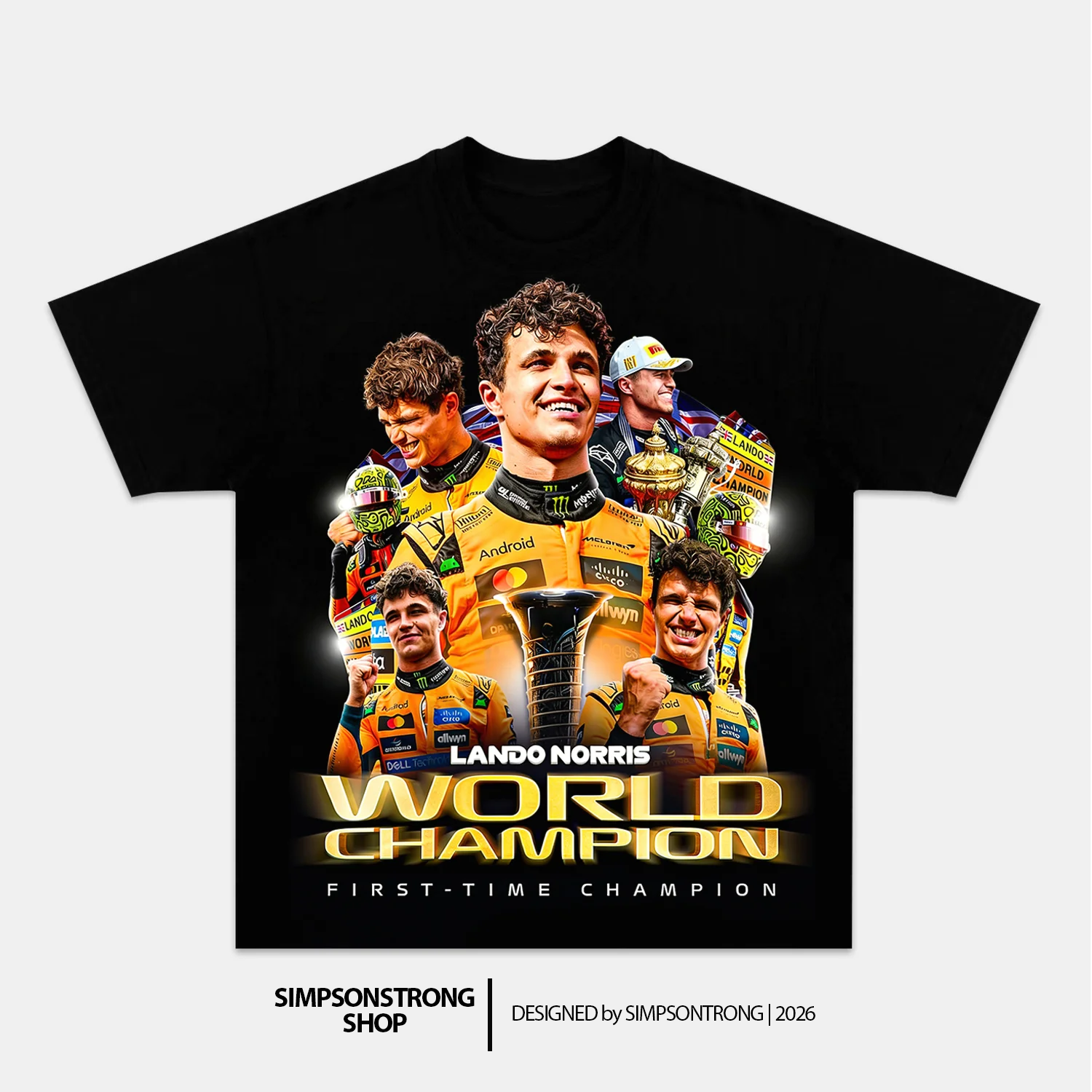 LANDO NORRIS 2025 WORLD CHAMPION V3 TEE BLACK