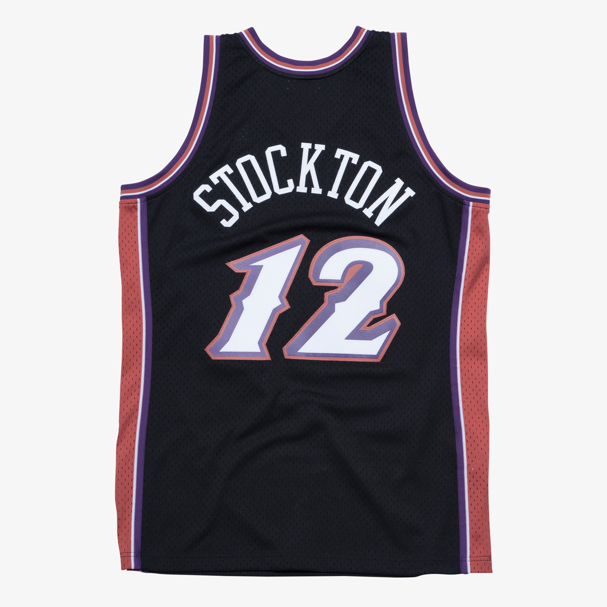 John Stockton Utah Jazz 1998-99 Black Jersey Stitched1