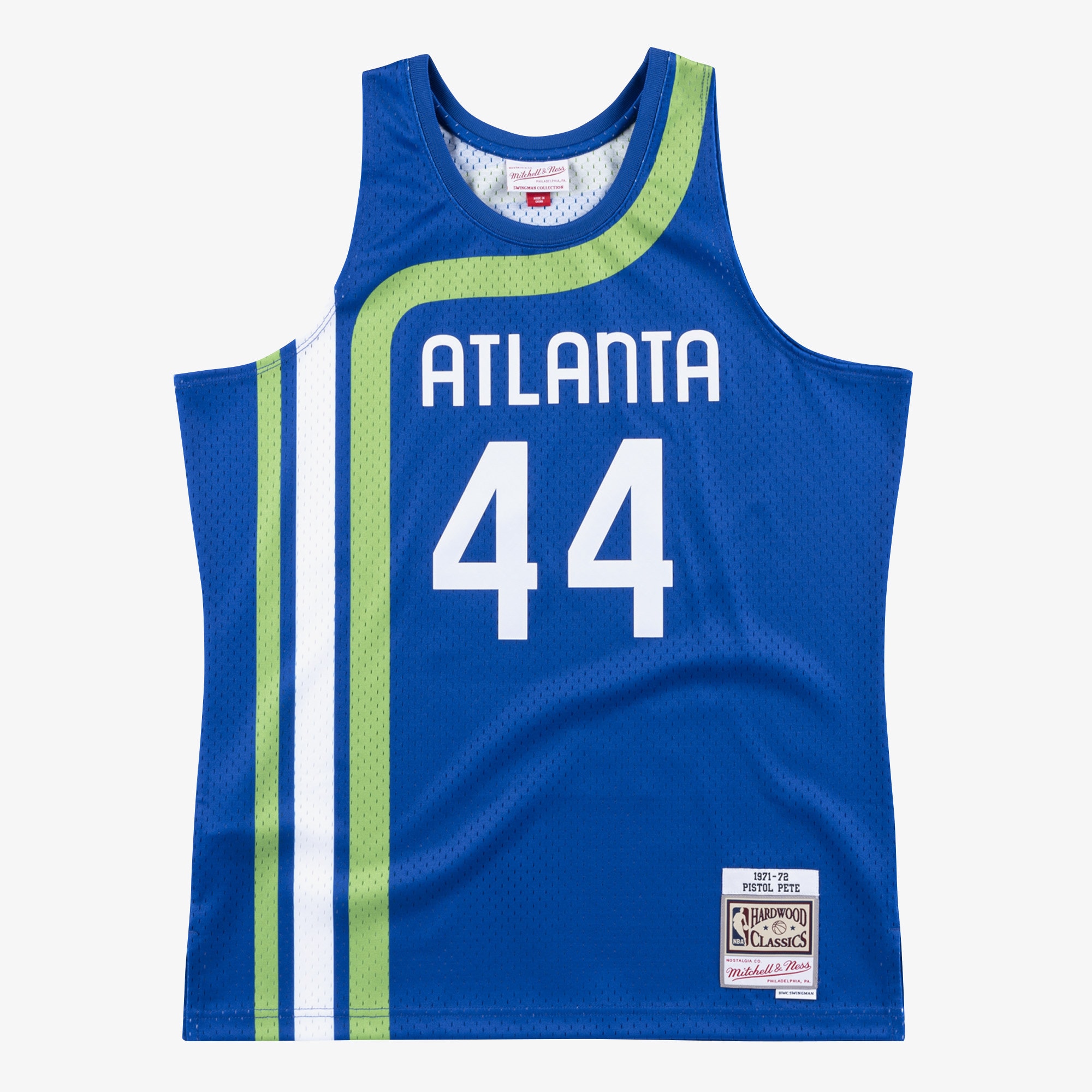 Pete Maravich Atlanta Hawks 1971-72 Blue Jersey Stitched1